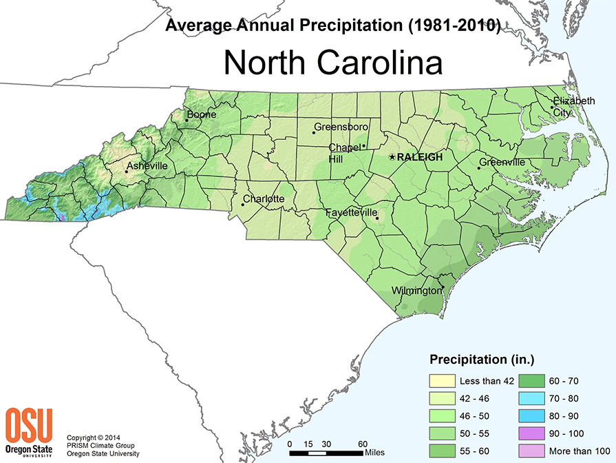 rainfall totals map north carolina