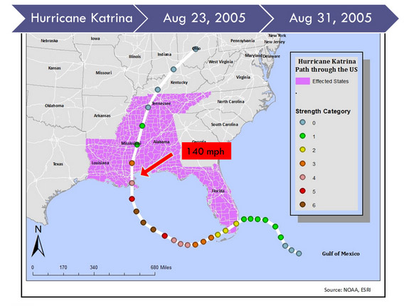 Path of Hurricane Katrina