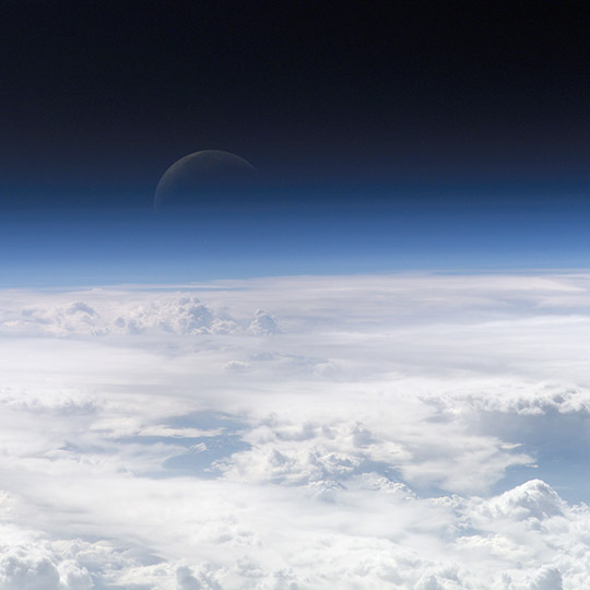 clouds, atmosphere, and moon