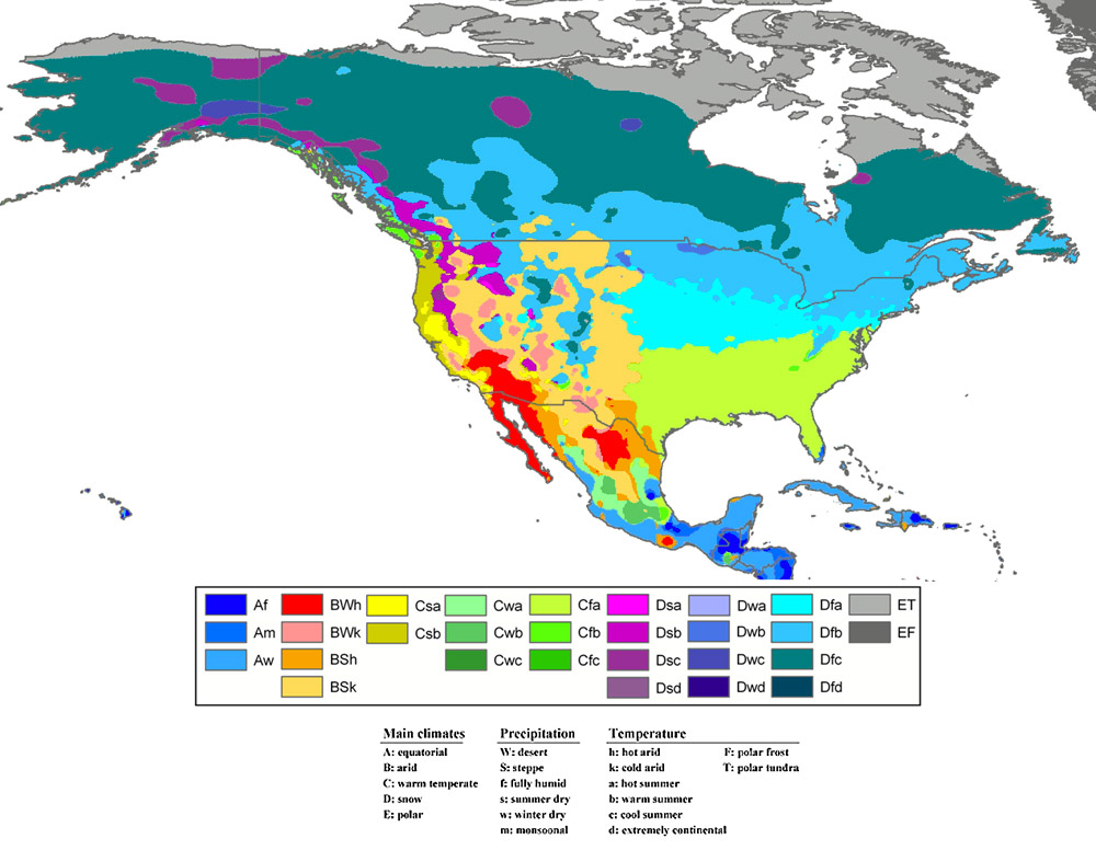 Climate Zones of North America