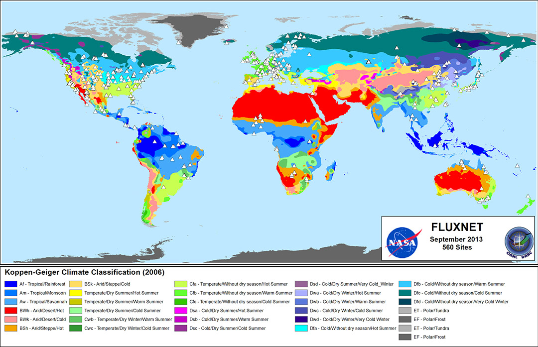 Koppen World Climate Map   Chart Fluxnet Full 