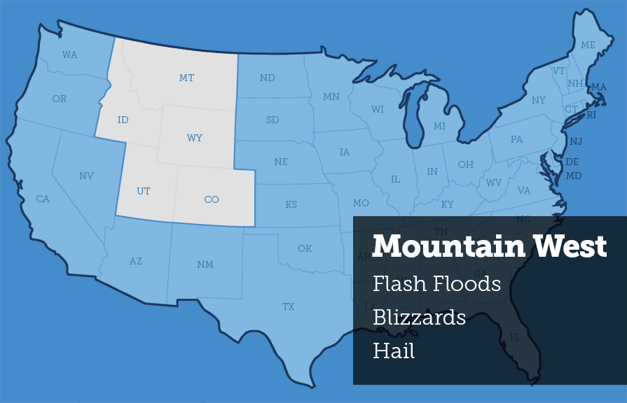 Map of the United States by Region: Mountain West
