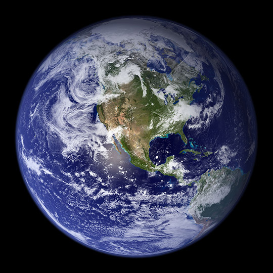 Satellite photo of North America