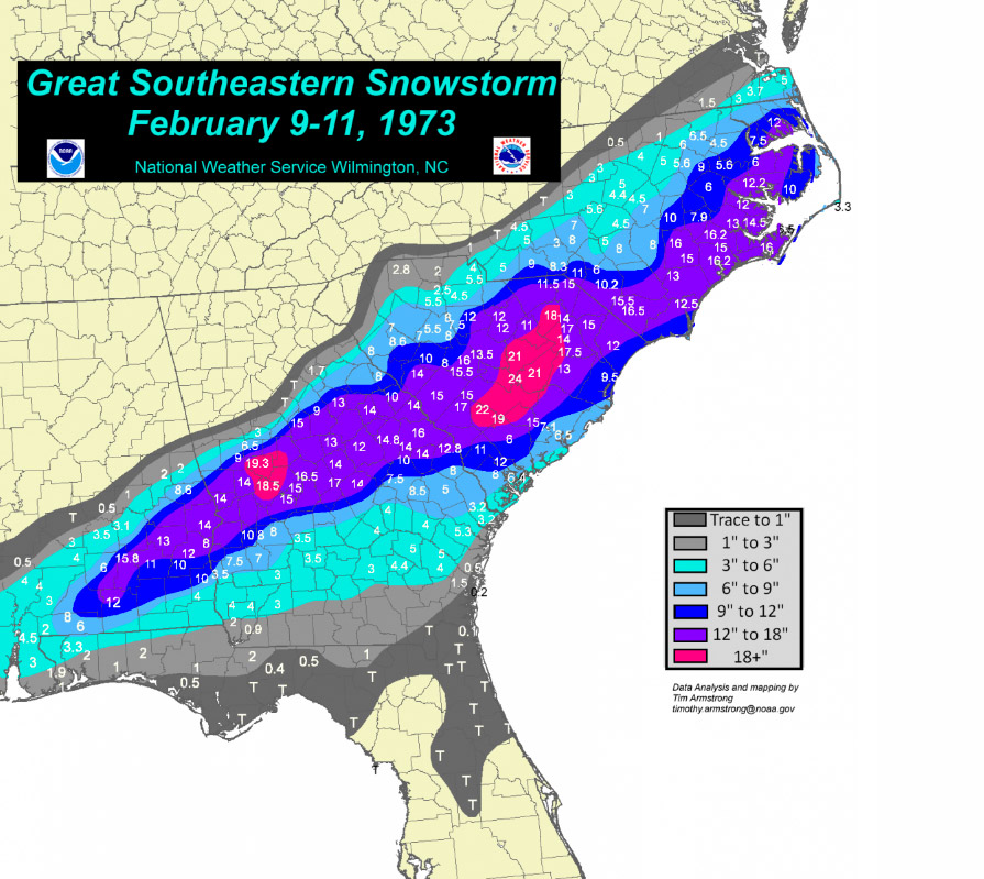 SC Snowstorm Map