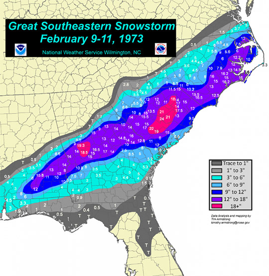SC Snowstorm Map