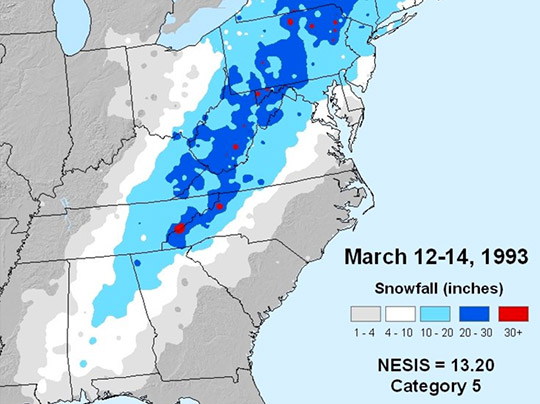 VA Snowstorm Map