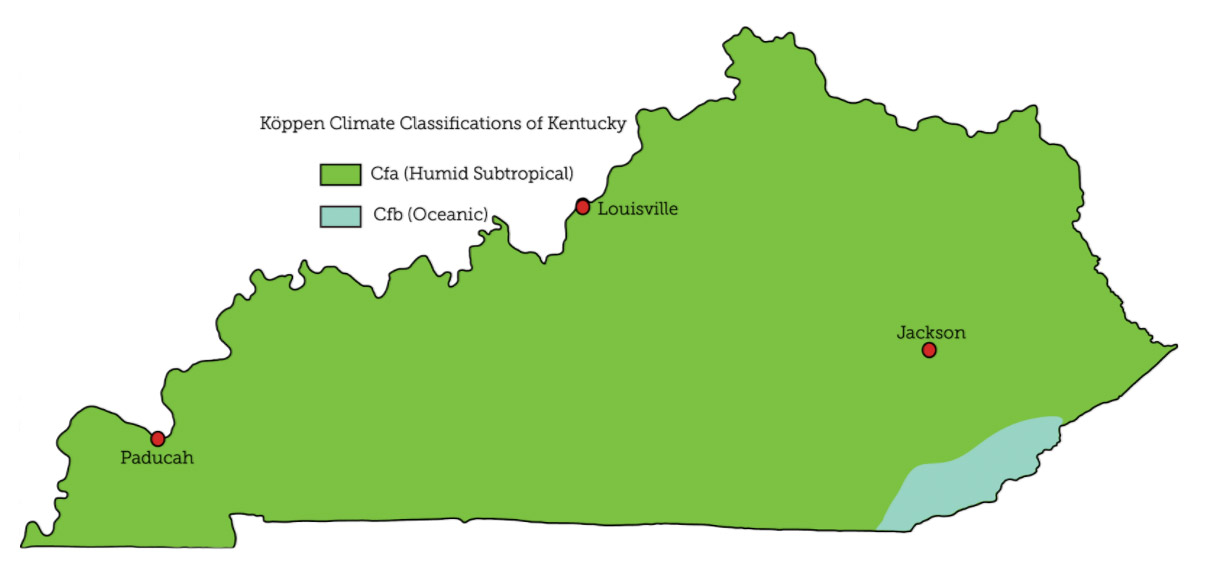 Koppen Climate Classification | Kentucky Climate