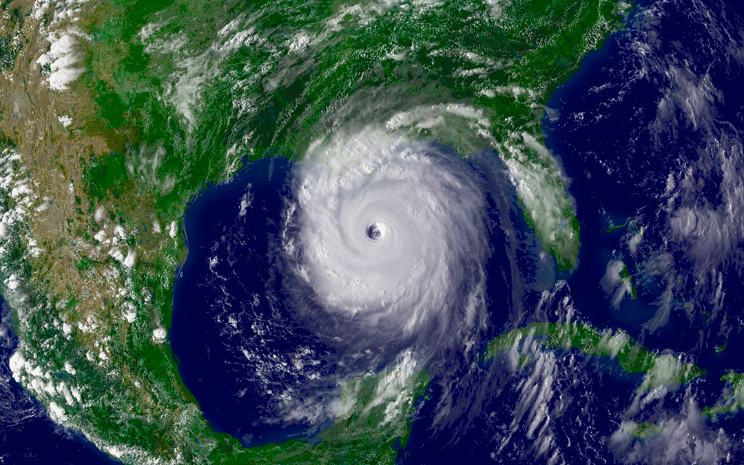 Satellite view of Hurrican Katrina