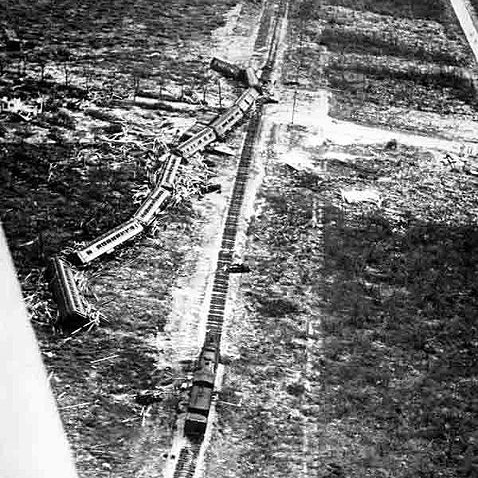 Train derailed by the 1935 hurricane