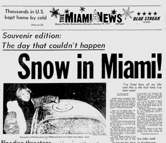 Jan. 19, 1977: Snow falls in South Florida for 1st time