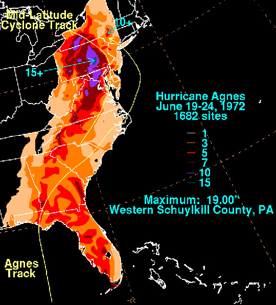Hurricane Agnes Map